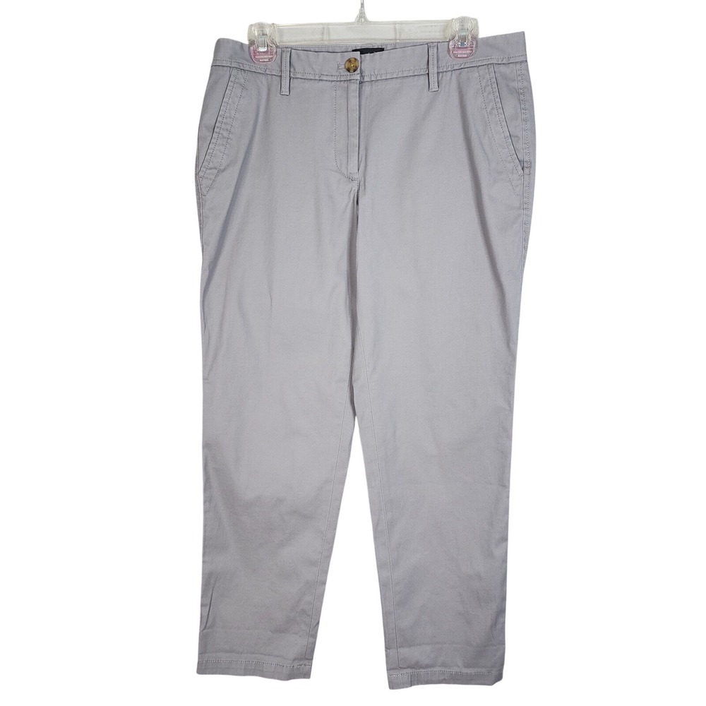 TALBOTS Size 6P Gray Relaxed Chino Cotton Stretch Classic Twill Casual Pants